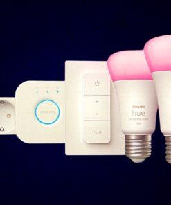 Philips Hue White and Color Ambiance Starter Kit 2xE27 Led+ Bridge+ Dimmer +Plug Bluetooth